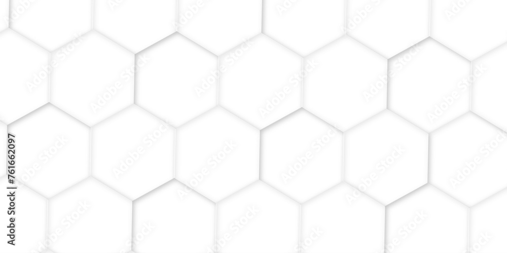 Poster 3d hexagonal structure futuristic white background and embossed hexagon abstract with hexagon backgr