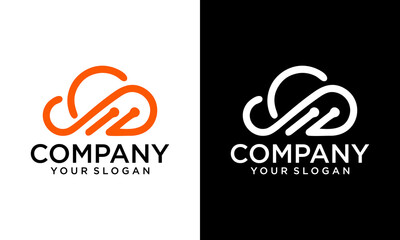 Creative Cloud Data Concept Logo Design, cloud technology logo design modern vector template