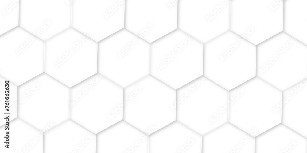 Poster 3d hexagonal structure futuristic white background and embossed hexagon abstract with hexagon backgr