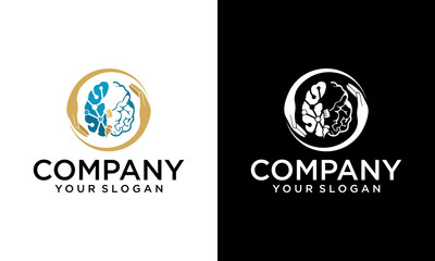 Technology Modern Brian Logo illustration design