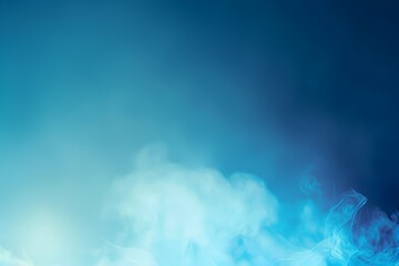 Soft Light Standing Against Abstract Bright Blue Background with Smoky Fog