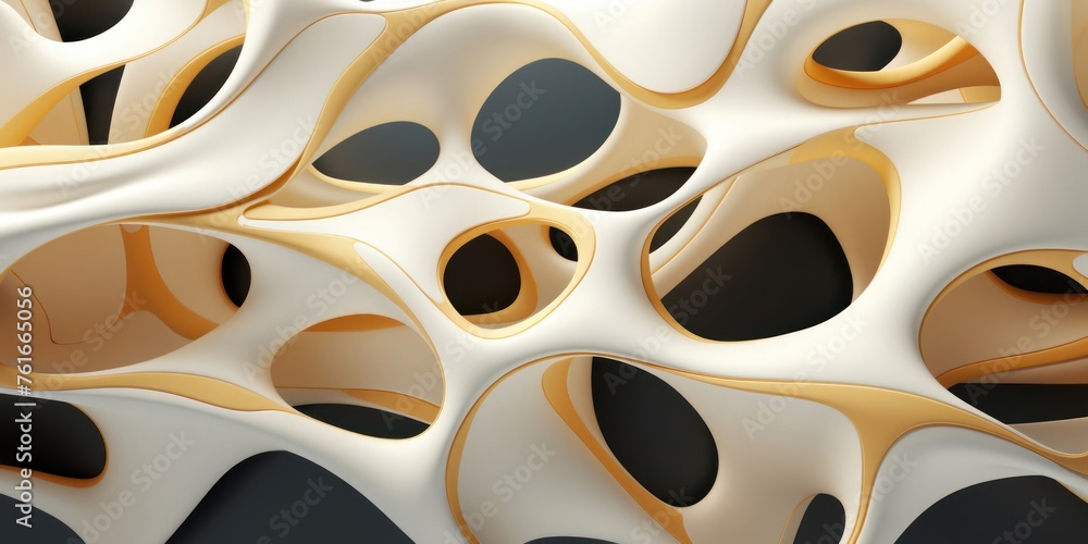 Poster white and gold object generative ai