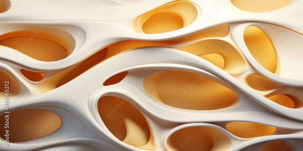 Poster white and orange object generative ai