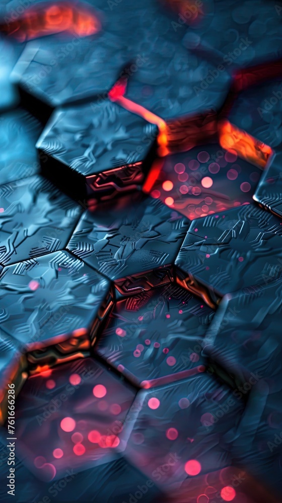 Aufkleber digital hexagon abstract background