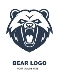 Bear head logo icon 003