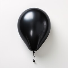 a black balloon on a white background