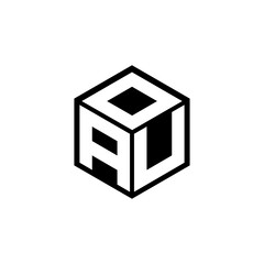 AUO letter logo design in illustration. Vector logo, calligraphy designs for logo, Poster, Invitation, etc.
