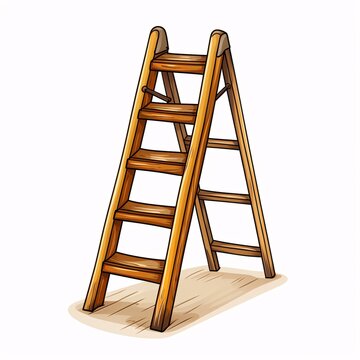 a wooden ladder with a step ladder