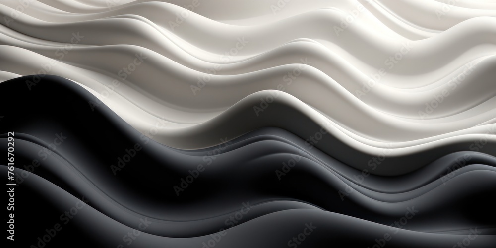 Poster monochrome wavy lines background generative ai