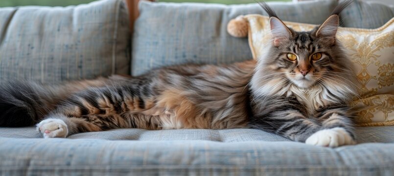 Male and kitten kodkod portrait with spacious area on left for accommodating text
