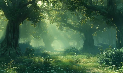 Rolgordijnen Beautiful landscape, majestic forest, background © WM7
