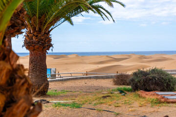 Maspalomas Dunes on Gran Canary Island Spain. - obrazy, fototapety, plakaty