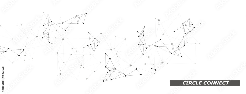 Poster Vector abstract connextions dots and lines. low poly digital network. Modern lines background