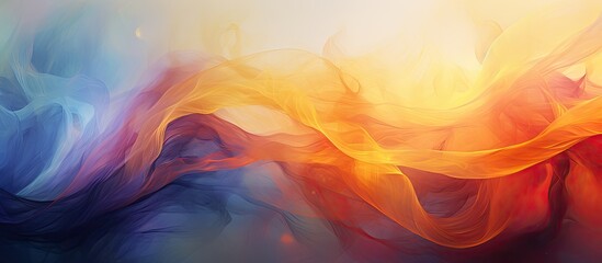 A closeup shot capturing the vibrant hues of smoke billowing out of a fire, resembling a beautiful painting in the sky, showcasing a geological phenomenon and creating a mesmerizing landscape - obrazy, fototapety, plakaty