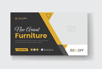 Furniture sale youtube thumbnail or web banner template