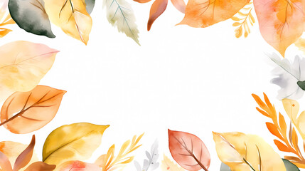 Watercolor abstract background autumn collection