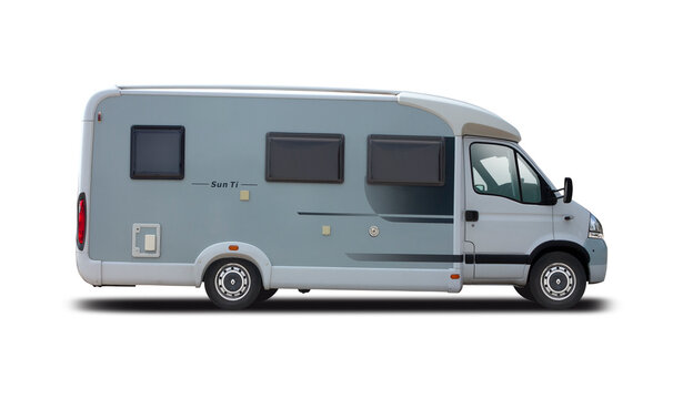 Renault Knaus motorhome side view isolated on white background