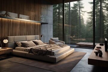 Obraz na płótnie Canvas magnificent minimalist bedroom