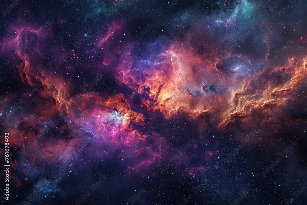 Aufkleber a vibrant space filled with a multitude of stars and clouds, creating a captivating celestial specta