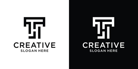 Modern letter TH logo monogram vector design inspiration © user26566624