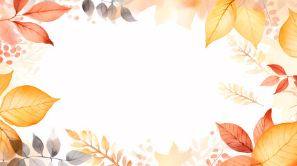 Fototapeta premium Flat simple tropical leaves, autumn series