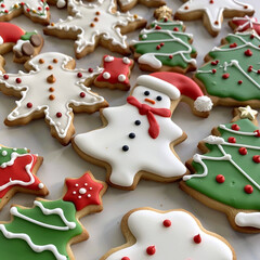 Fototapeta na wymiar Christmas cookies. Image made by artificial intelligence.