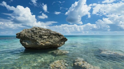 Obraz premium Beaty limestone rock in the ocean