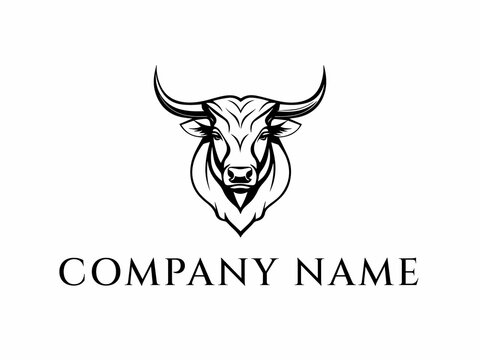 bull head logo design , brand and icon
