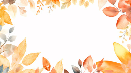 Flat simple tropical leaves, autumn series