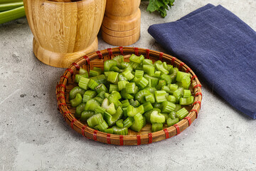 Vegan cuisine - Sliced celery stem
