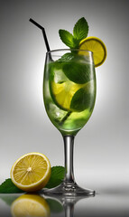 A cooling drink with mint and lime, reminiscent of a Mahito