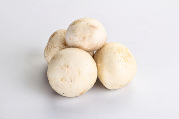 Natural organic ripe champignon mushrooms