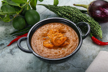 Indian cuisine - Masala with prawn