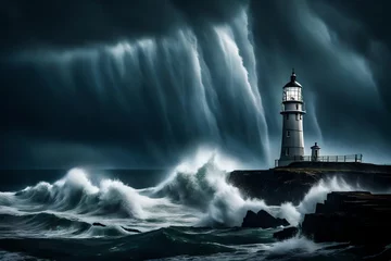 Foto op Canvas lighthouse on the coast © Haider