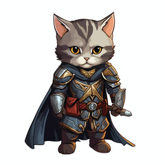 Valiant Knight Cat Clipart Clipart isolated on white