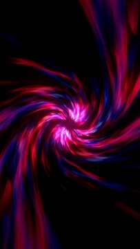Vertical Superhero Twirl Red and Blue Abstract 4K Loop features red and blue shapes swirling around from a central vertical ratio loop.