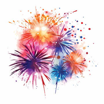 Vibrant Fireworks Clipart Clipart isolated on white background