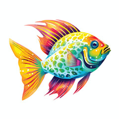 Vibrant Ocean Fish Clipart Clipart isolated on white