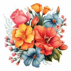 Vibrant Spring Flower Clipart Clipart isolated on white