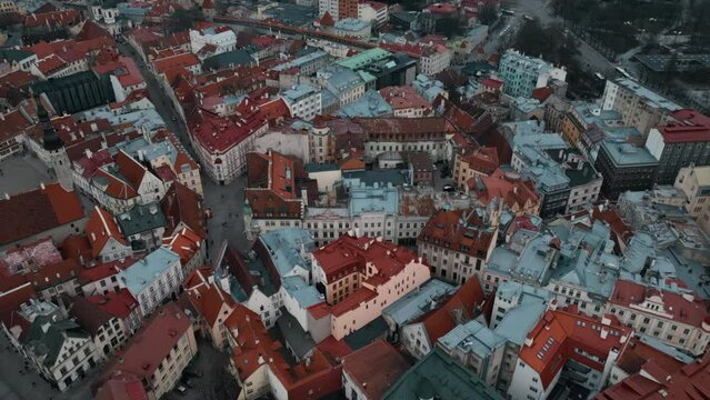 historic buildings in tallinn estonia aerial