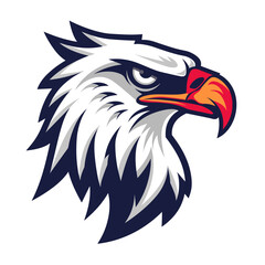 Vector esports logotype eagle in the colors of the usa flag on white background, logo eagle, icon eagle, sticker eagle, symbol eagle, emblem eagle, hawk, falcon, bird