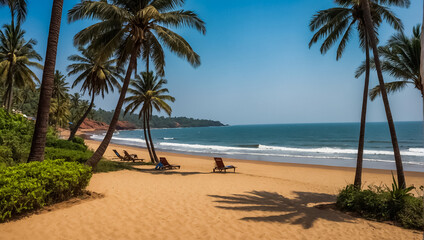 magnificent beach in Goa India idyllic