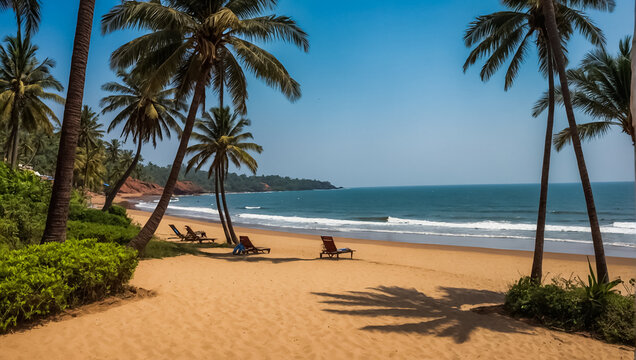 magnificent beach in Goa India idyllic