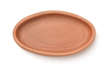 Empty oval clay baking pan