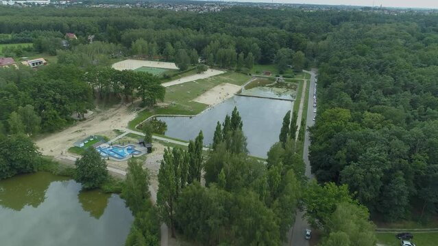 Swimming Pool Malinka Zgierz Aerial View Poland