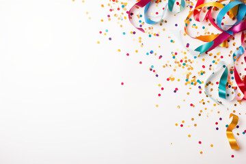 Festive Party Background with Colorful Confetti and Streamers
