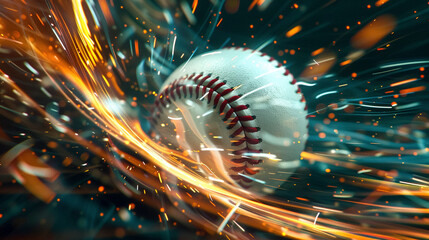 Abstract Golf Ball in Motion, Vibrant Wave Illustration
