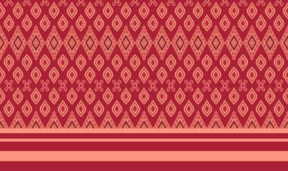 Ikat pattern color background including repeated elements, traditional style, ethnic, embroidery, design with textured lines, for home decor, curtain, fabric, clothing.