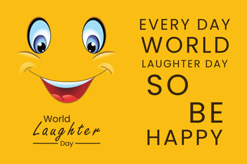 world laughter day with smile face eps file