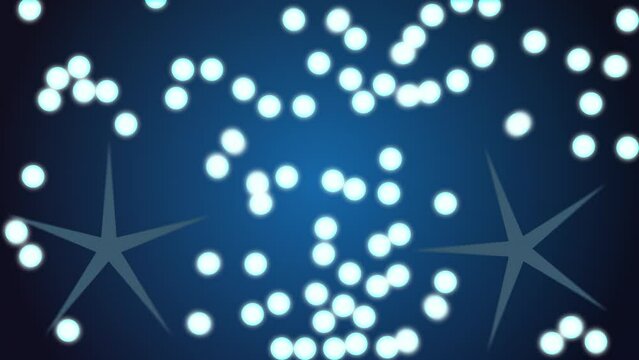 Simulation of bright bluish ball bouncing